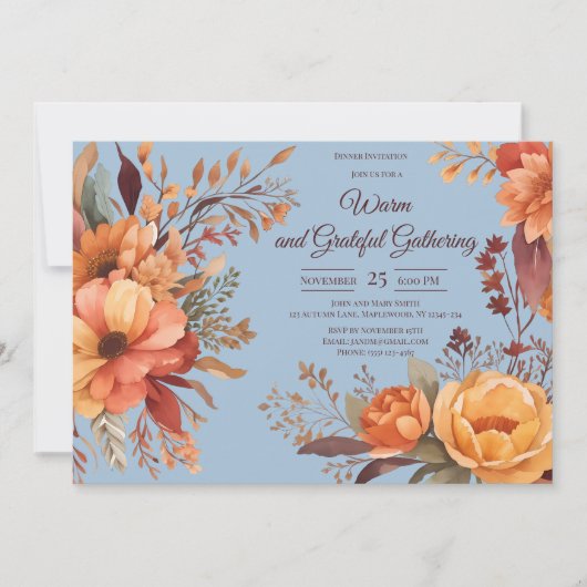 Herfstbladeren Bloemendankzegging Vriendendankdag Kaart (Voorkant)