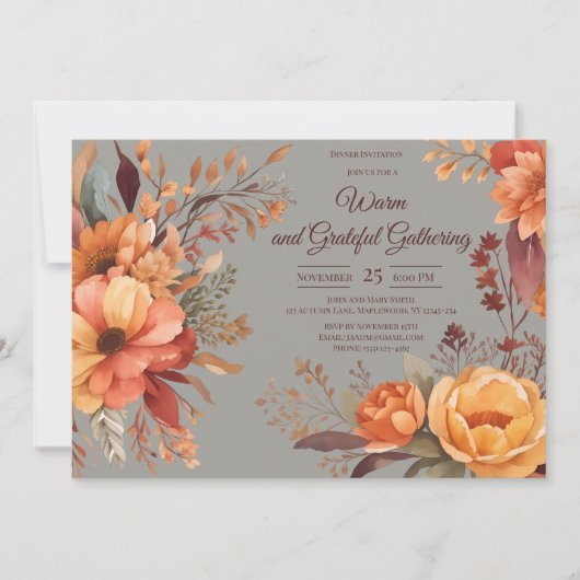 Herfstbladeren Bloemendankzegging Vriendendankdag Kaart (Voorkant)