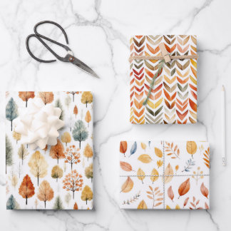 Herfstbladeren & bomen bosrijk bos inpakpapier vel