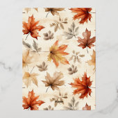 Herfstbladeren Boog Elegant Thanksgiving-diner Folie Uitnodiging (Achterkant)