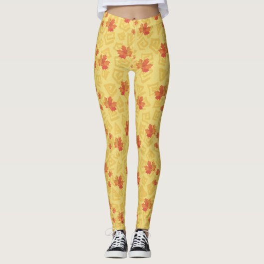 Herfstbladeren Broek Leggings (Voorkant)