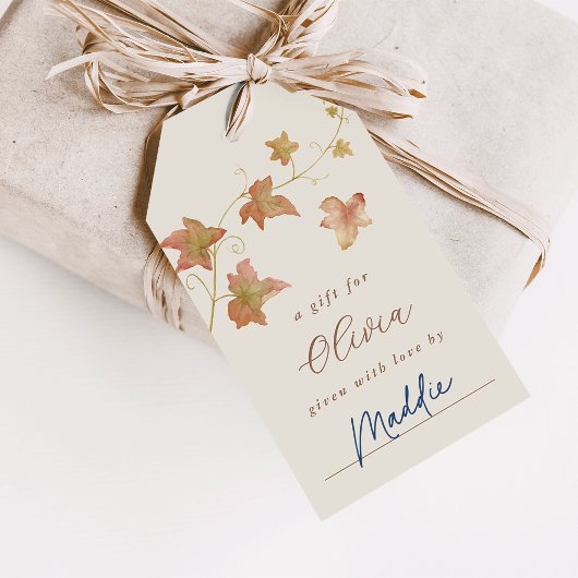 Herfstbladeren Bruidsuitnodiging Display Douche Cadeaulabel