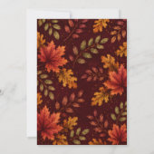 Herfstbladeren Bruiloft Burgundy Kaart (Achterkant)