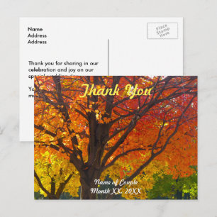 herfstbladeren bruiloft dank u Briefkaart