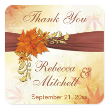 Herfstbladeren Bruiloft Dank u
