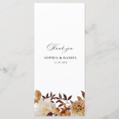 Herfstbladeren Bruiloft Plat Menu (Achterkant)