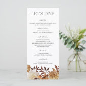 Herfstbladeren Bruiloft Plat Menu (Staand voorkant)