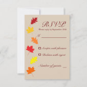 Herfstbladeren Bruiloft RSVP Kaartje (Voorkant)