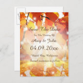 Herfstbladeren Bruiloft Save the Date Briefkaart (Voorkant / Achterkant)