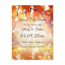 Herfstbladeren Bruiloft Save the Date Briefkaart