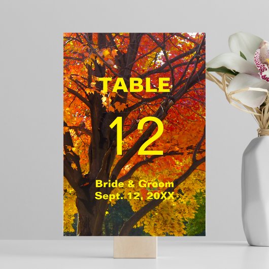 Herfstbladeren Bruiloft Tafelkaart Kaart