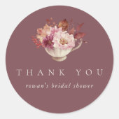 Herfstbladeren Bruiloft Thee Favor Ronde Sticker (Voorkant)
