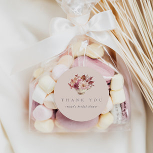 Herfstbladeren Bruiloft Thee Favor Ronde Sticker