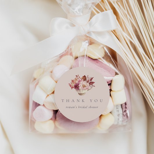 Herfstbladeren Bruiloft Theegunst Favor Ronde Sticker