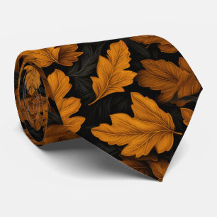 Herfstbladeren bruin en oranje blad  stropdas