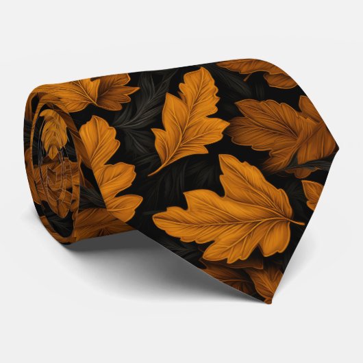 Herfstbladeren bruin en oranje blad stropdas (Opgerold)