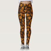 Herfstbladeren bruin en Sinaasappel bladeren Leggings (Voorkant)