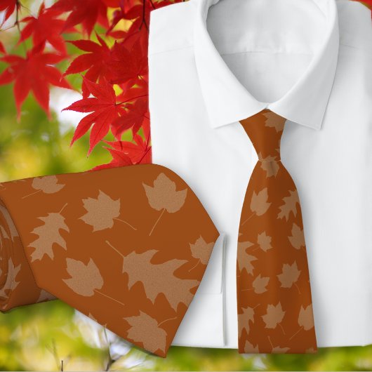 Herfstbladeren Bruin Patroon Stropdas