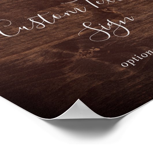 Herfstbladeren | Bruin rusticaal houten bord met e Poster (Hoek)