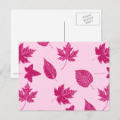 Herfstbladeren - burgundy en schelp roze briefkaart (Voorkant / Achterkant)