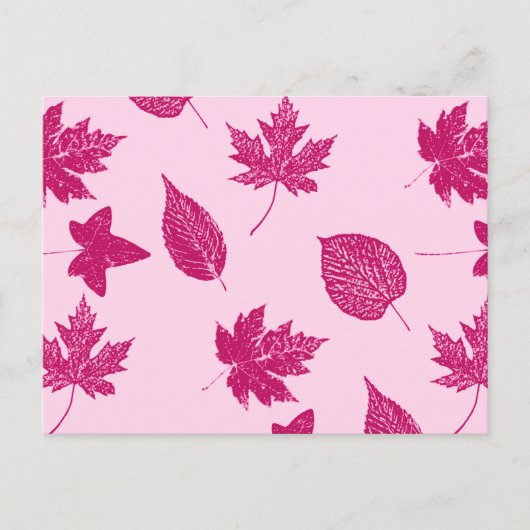 Herfstbladeren - burgundy en schelp roze briefkaart (Voorkant)