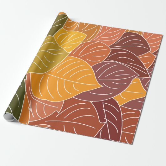 Herfstbladeren Cadeaupapier (Uitgerold)