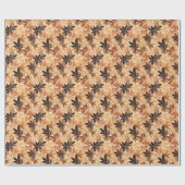 Herfstbladeren Cadeaupapier in Crème Beige & Bruin (Vlak)