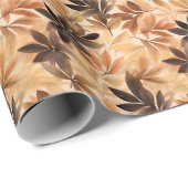 Herfstbladeren Cadeaupapier in Crème Beige & Bruin (Rol Hoek)