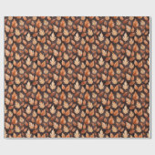 Herfstbladeren Cadeaupapier in Goudkleurig Amber & (Vlak)