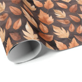 Herfstbladeren Cadeaupapier in Goudkleurig Amber & (Rol Hoek)