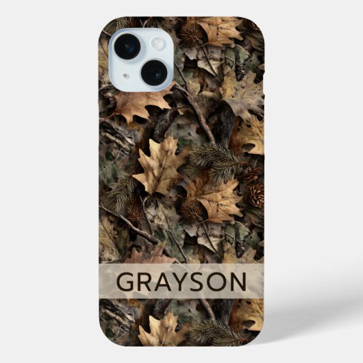 Herfstbladeren Camouflage Gepersonaliseerd Case-Mate iPhone Case (Achterkant)