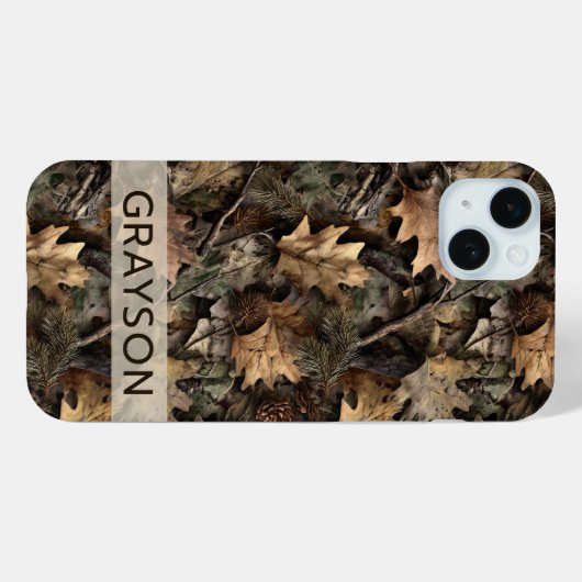 Herfstbladeren Camouflage Gepersonaliseerd Case-Mate iPhone Case (Achterkant (horizontaal))
