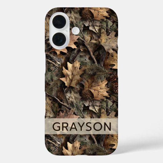 Herfstbladeren Camouflage Gepersonaliseerd Case-Mate iPhone Case (Achterkant)