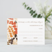 Herfstbladeren Collage RSVP Kaart Trouwen (Staand voorkant)