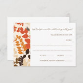 Herfstbladeren Collage RSVP Kaart Trouwen (Voorkant / Achterkant)