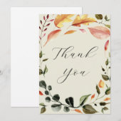 Herfstbladeren Dank je  Bedankkaart (Voorkant / Achterkant)