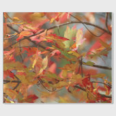 Herfstbladeren dansen cadeaupapier (Vlak)