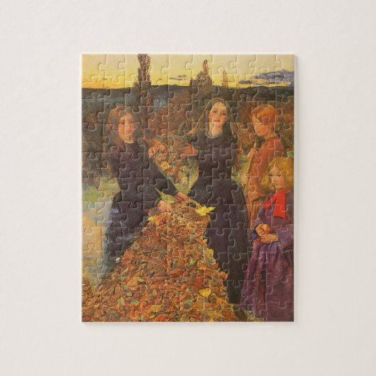 Herfstbladeren door Sir John Everett Millais Legpuzzel (Verticaal)
