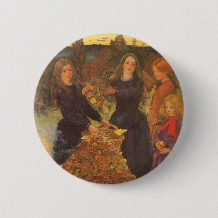 Herfstbladeren door Sir John Everett Millais Ronde Button 5,7 Cm