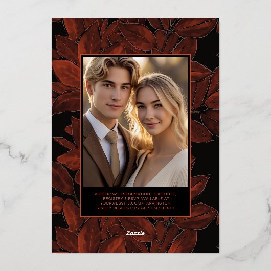 Herfstbladeren Editable Sjabloon Crimson Folie Val (Achterkant)