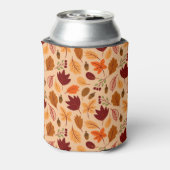 Herfstbladeren, eenvoudig kinderachtig naadloos pa blikjeskoeler (Blikje Achterkant)