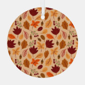 Herfstbladeren, eenvoudig kinderachtig naadloos pa glas ornament (Achterkant)