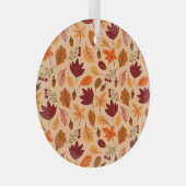 Herfstbladeren, eenvoudig kinderachtig naadloos pa glas ornament (Voorkant Rechts)