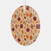 Herfstbladeren, eenvoudig kinderachtig naadloos pa glas ornament (Voorkant links)
