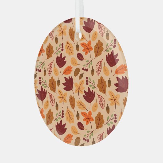 Herfstbladeren, eenvoudig kinderachtig naadloos pa glas ornament (Voorkant links)