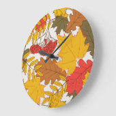 Herfstbladeren, eenvoudig naadloos patroon grote klok (Hoek)