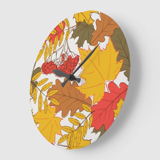 Herfstbladeren, eenvoudig naadloos patroon grote klok (Hoek)