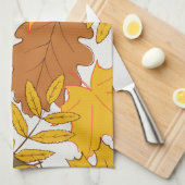 Herfstbladeren, eenvoudig naadloos patroon theedoek (Quarter Fold)