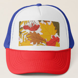 Herfstbladeren, eenvoudig naadloos patroon trucker pet