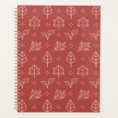 Herfstbladeren Eenvoudige Grafische Print in Rood Planner (Voorkant)